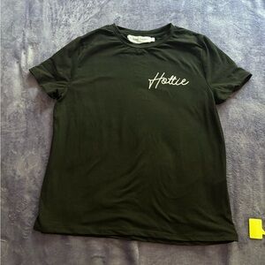 Black Graphic Tee with 'Hottie' Print